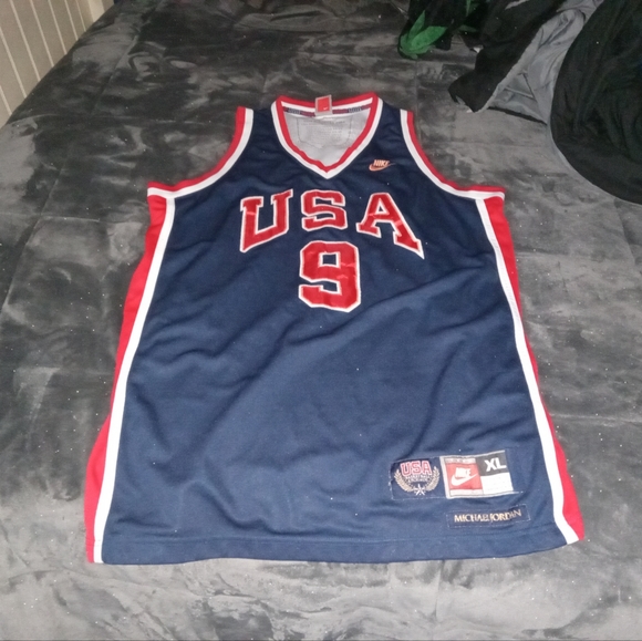 Michael Jordan Nike 1984 Olympic USA Legends #9 Blue Jersey XL